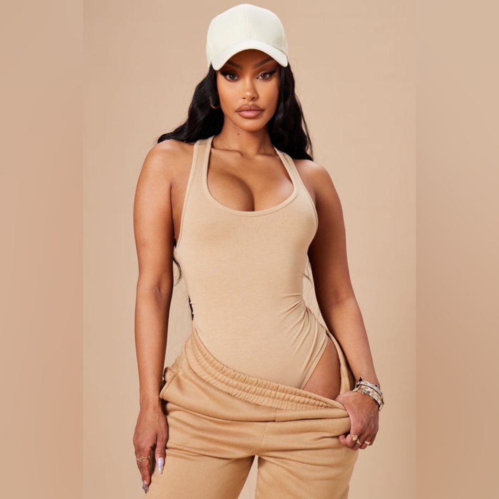 Divine Basic Tank Bodysuit - Khaki